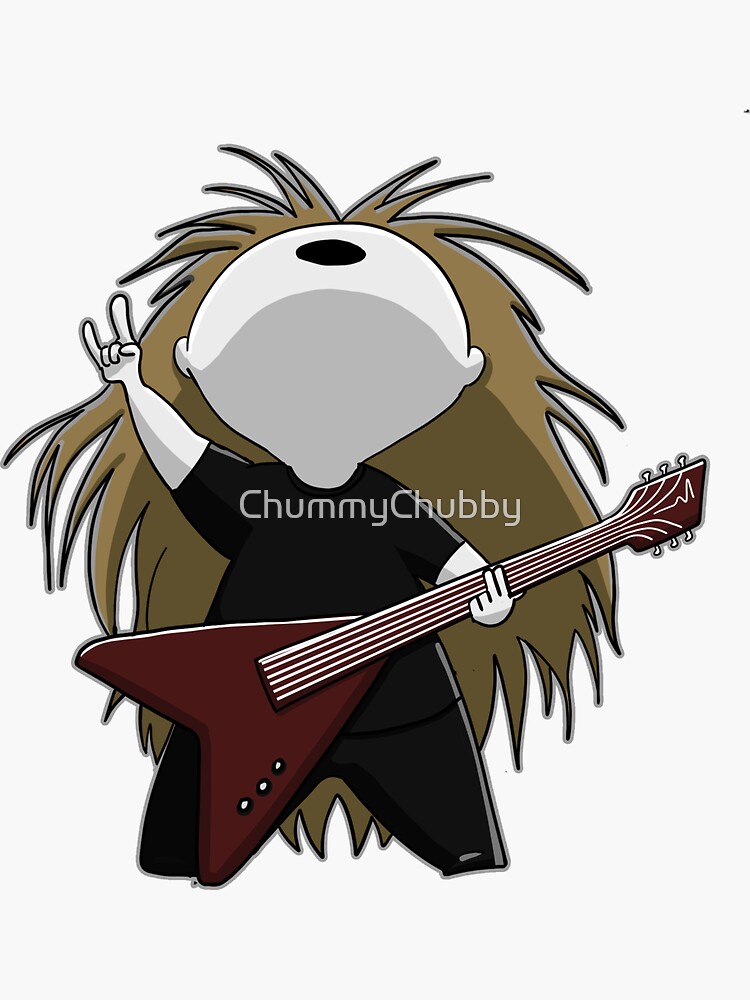 Thumbnail 3 of 3, Sticker, Heavy Metal Rock Playing Guitar - Heavy Metal designed and sold by ChummyChubby.