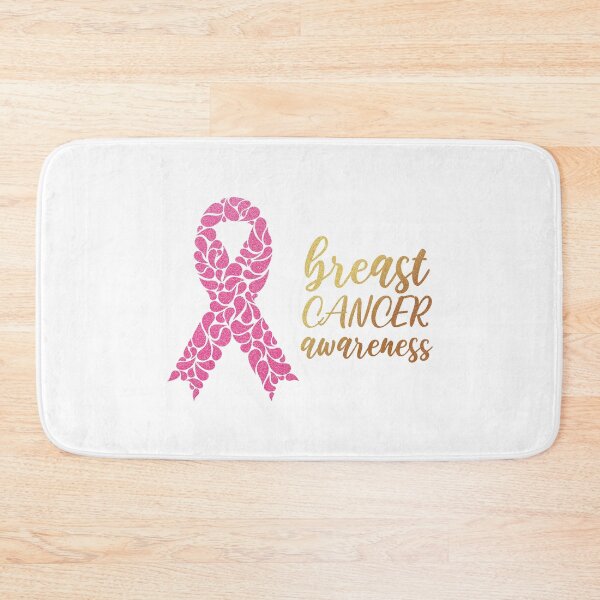 Item preview, Breast cancer pink ribbon awareness with pink and gold glitter designed and sold by Katine-Art.