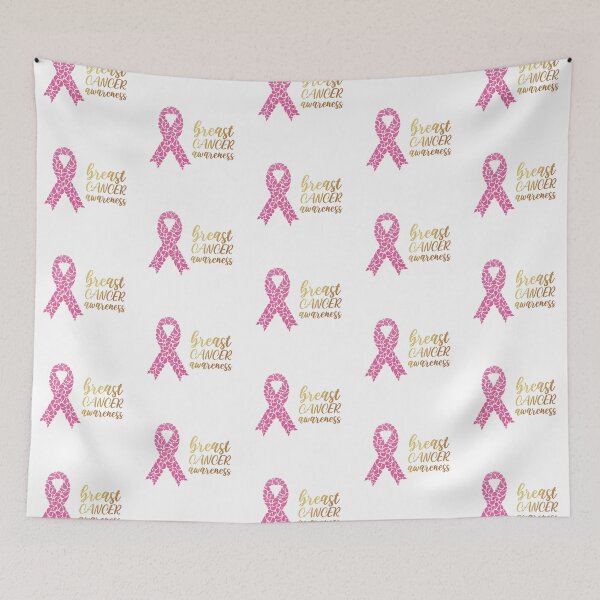 Item preview, Breast cancer pink ribbon awareness with pink and gold glitter designed and sold by Katine-Art.