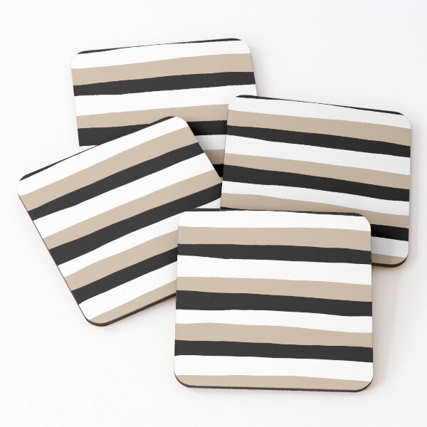 Item preview, Uneven Stripes - Taupe, Black and White designed and sold by LAEC-Shop.
