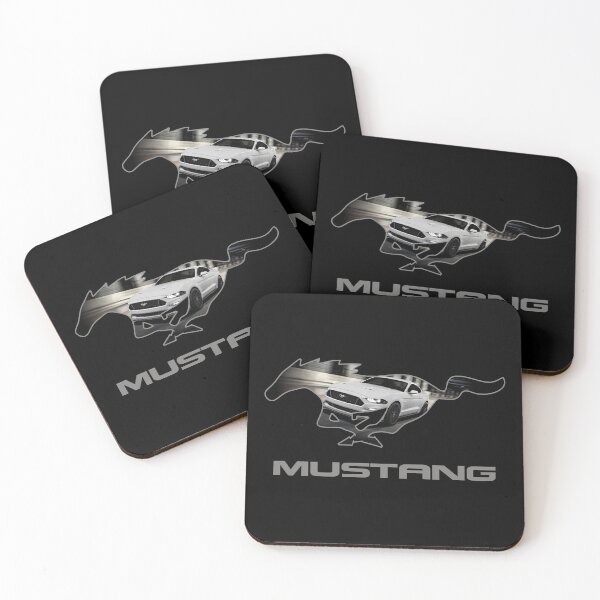 Item preview, Ford Mustang GT Logo Emblem Design (White on Black) designed and sold by TheCartist.