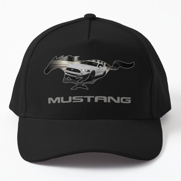 Aperçu de l'œuvre Conception de l'emblème du logo Ford Mustang GT (blanc sur noir) créée et vendue par TheCartist.