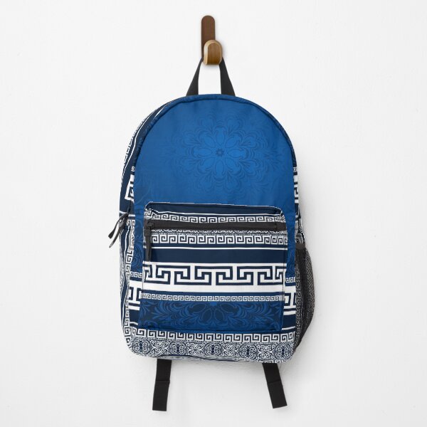 Item preview, Greek Keys Blue White with Pattern designed and sold by Yiorgos Designs.