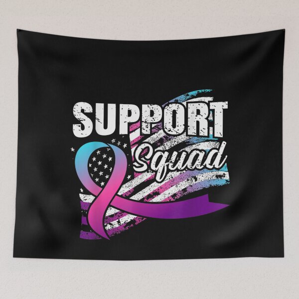 Item preview, Thyroid Cancer Support Squad USA Flag Awareness Ribbon  designed and sold by CadellShop.