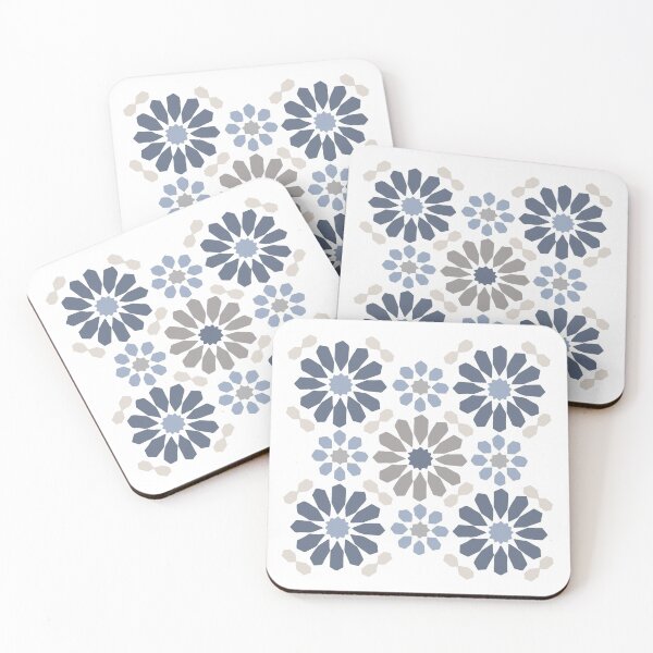 Item preview, Islamic Geometric Pattern in pale blue and blue designed and sold by ZamZamDesign.