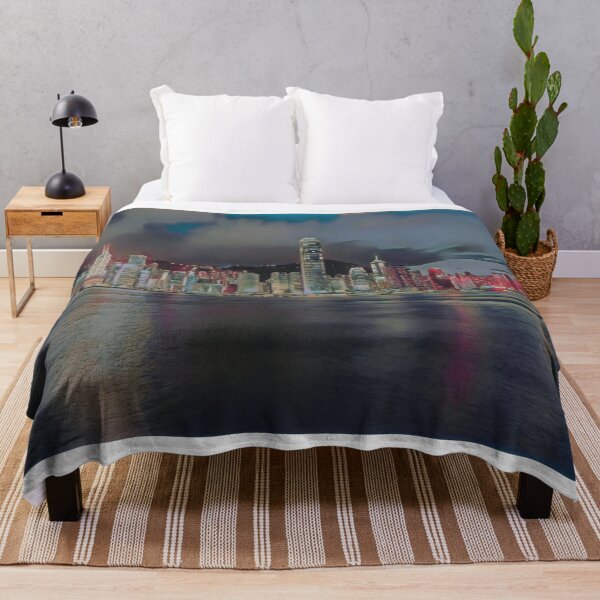 Item preview, Hong Kong skyline dusk designed and sold by imagine-ai.