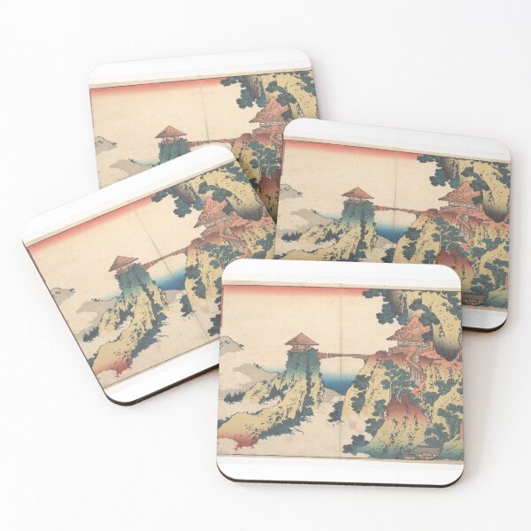 Item preview, The Hanging-cloud Bridge at Mount Gyōdō near Ashikaga (Ashikaga Gyōdōzan kumo no kakehashi) - Katsushika Hokusai designed and sold by Oni Kanzen.