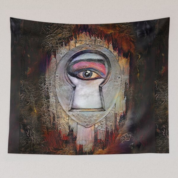 Item preview, Siouxsie Eye | Surreal Goth Art | Surreal Goth Eye | Surrealist Horror Drawing | Creepy Keyhole | TM11 designed and sold by triciakitty.