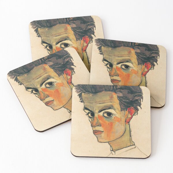Item preview, Egon Schiele self portrait art designed and sold by Vintage Designs +.