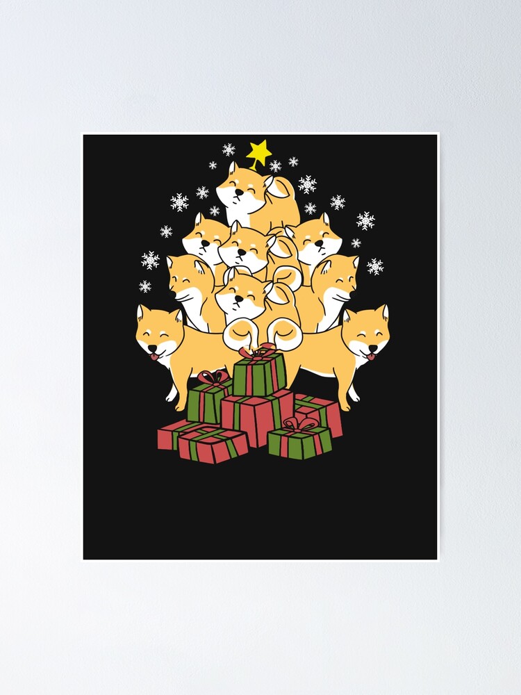 "Funny Shiba Inu Xmas Tree Christmas 76" Poster for Sale by InkaBock