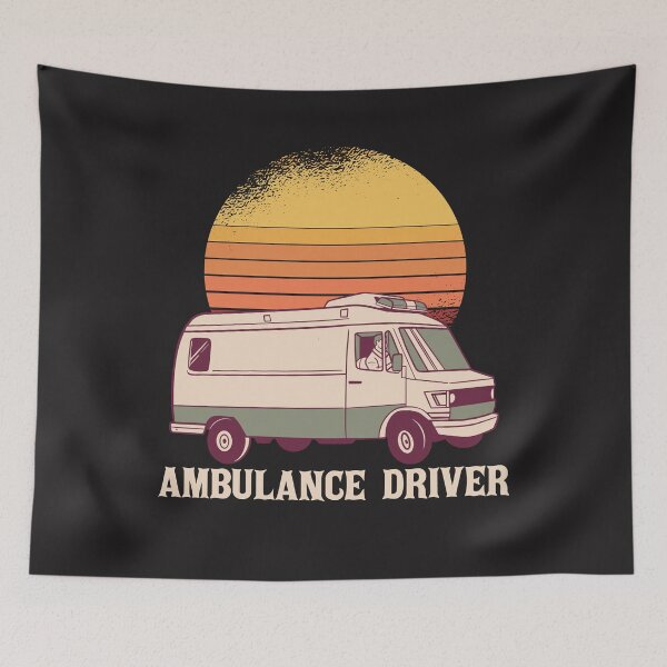 Item preview, Retro sunset emergency ambulance designed and sold by TamGustam.