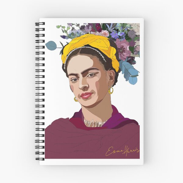 Item preview, Frida Kahlo inspired original artwork with floral background designed and sold by GorillaBark.