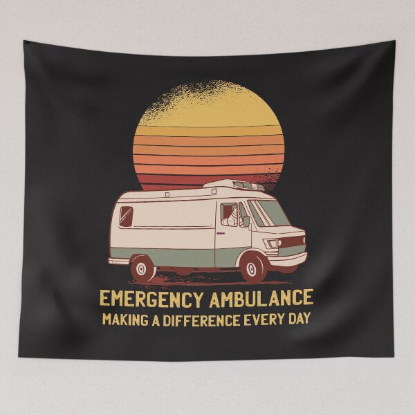 Item preview, Retro Emergency Ambulance designed and sold by TamGustam.