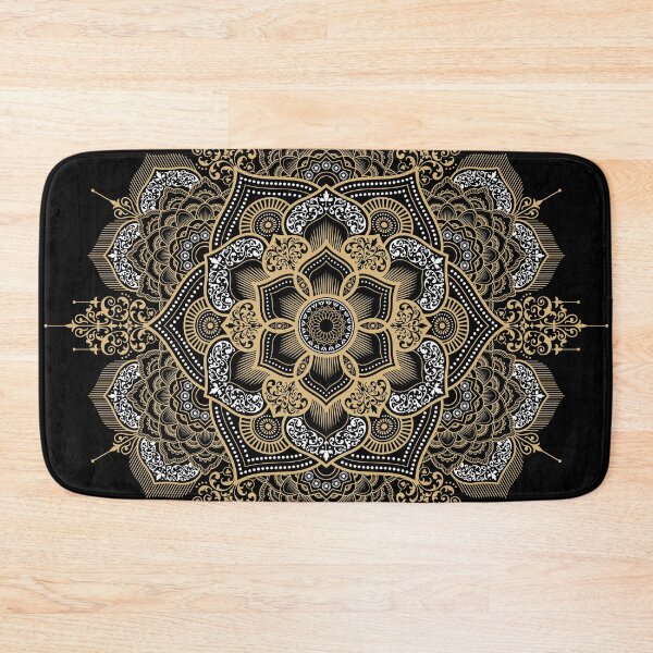 Item preview, Round Mandala Art Pattern Design Gold White designed and sold by artomazo.