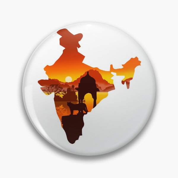 Item preview, India, map and landscape designed and sold by landscapeworlds.