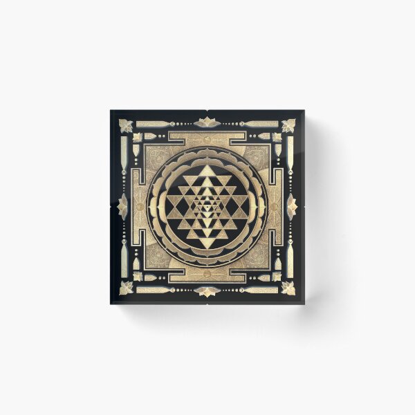 Aperçu de l'œuvre GOLDEN SRI YANTRA (fond noir de jais) créée et vendue par DigitalZealot.