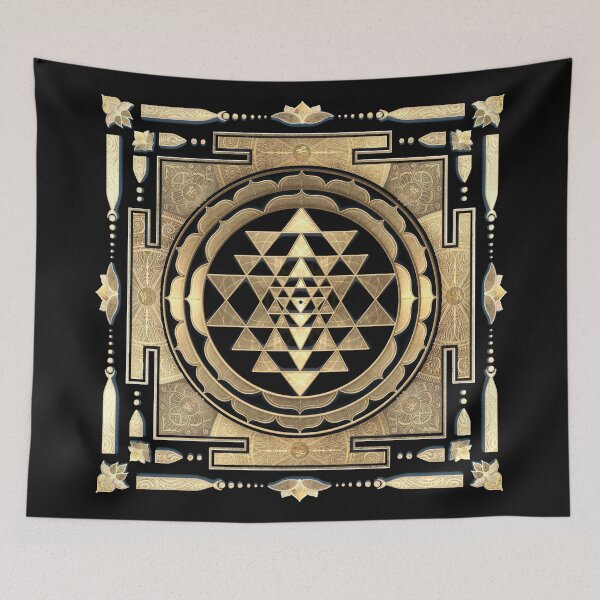 Item preview, GOLDEN SRI YANTRA (jet black background) designed and sold by DigitalZealot.