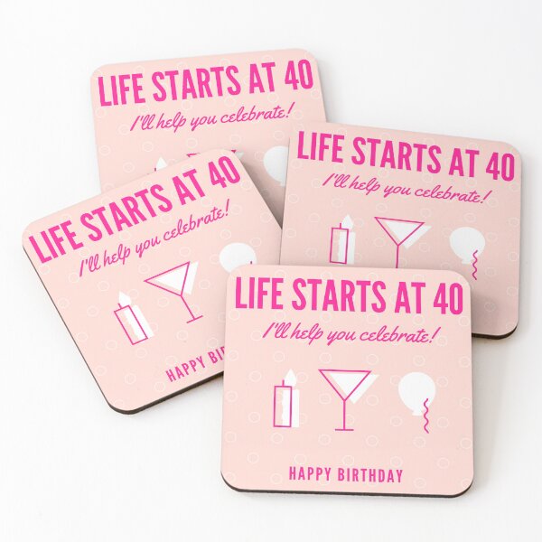 Item preview, Life starts at 40. Happy birthday 40 years old designed and sold by soniaaseguin.