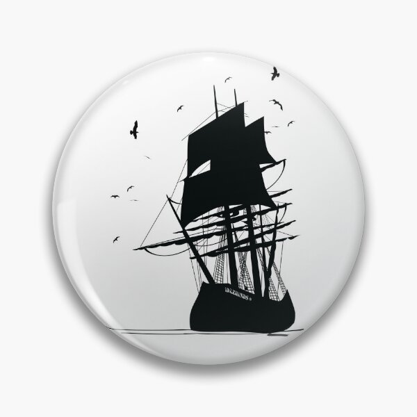 Item preview, Old Pirate Sailing Ship - Silhouette Graphic Print designed and sold by CloneDigitalArt.