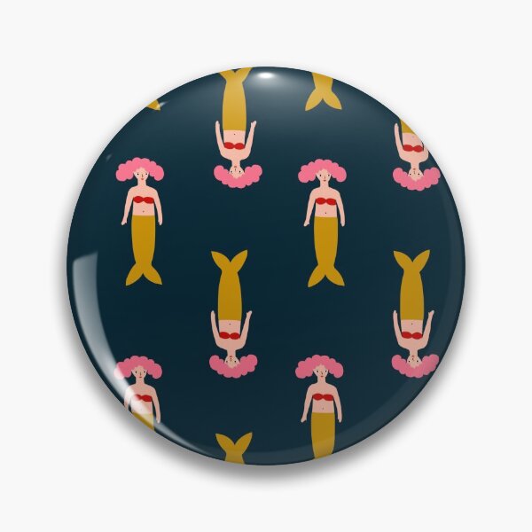 Item preview, Cute hand-drawn seamless pattern with mermaids on dark background in minimalistic style . Funny endless design designed and sold by BychkovaEvgenia.