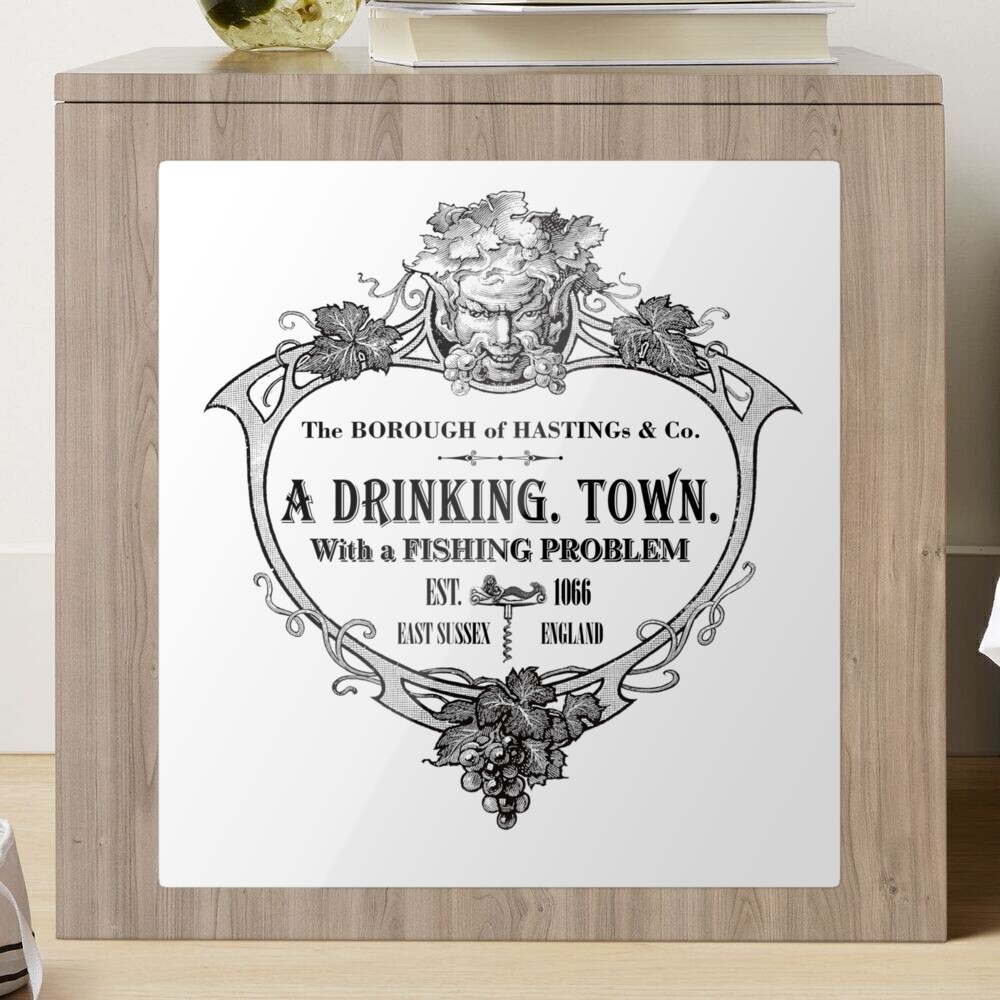 Hastings - Drinking Town Fishing Problem - Graphic Print Sticker for Sale  by Clive Gross