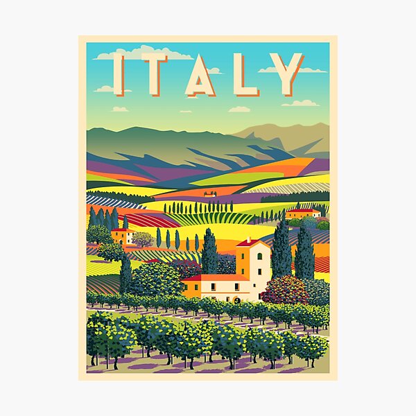Retro Italy Travel Photographic Print
