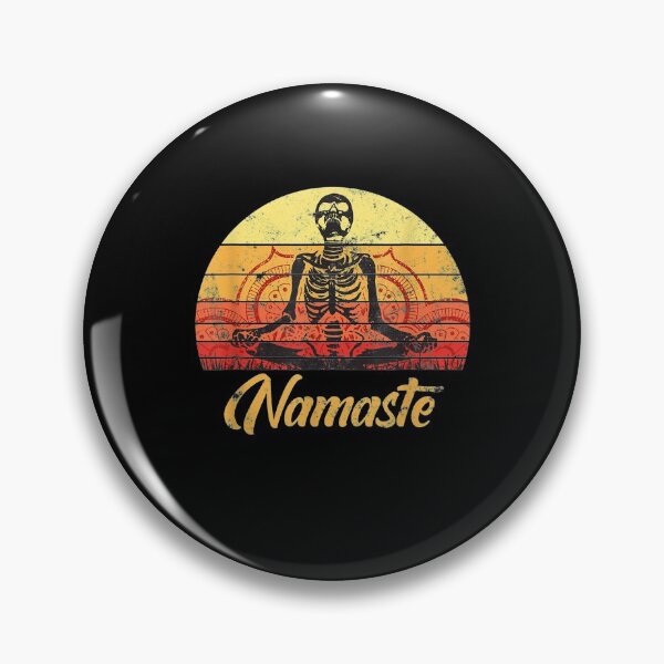 Item preview, Vintage Halloween Namaste Skeleton Meditating Freaky Yoga designed and sold by vivanbess.