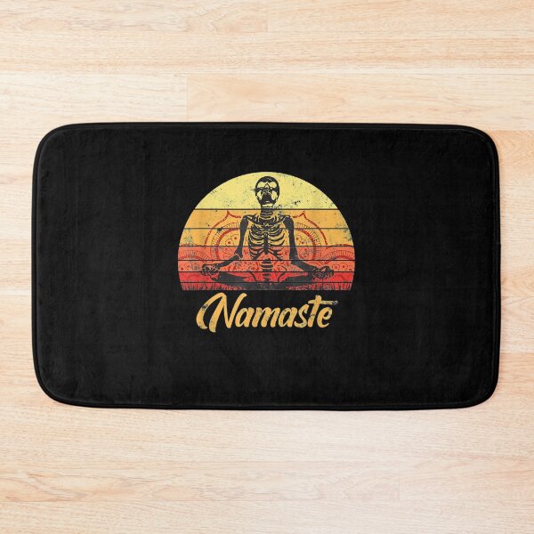 Item preview, Vintage Halloween Namaste Skeleton Meditating Freaky Yoga designed and sold by vivanbess.
