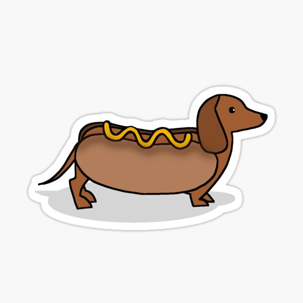 Hot dog dachshund wiener dog Sticker for Sale by Artshop2323 Redbubble