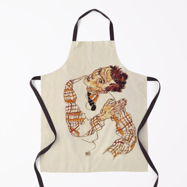 Item preview, Egon Schiele self portrait in a checked shirt designed and sold by Vintage Designs +.