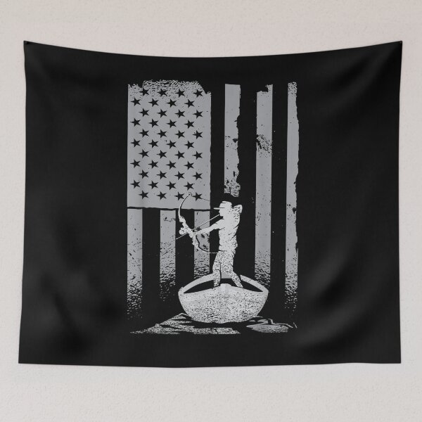 Item preview, Bowfishing Vintage Look American Flag Bow Hunting For Fish designed and sold by vivanbess.