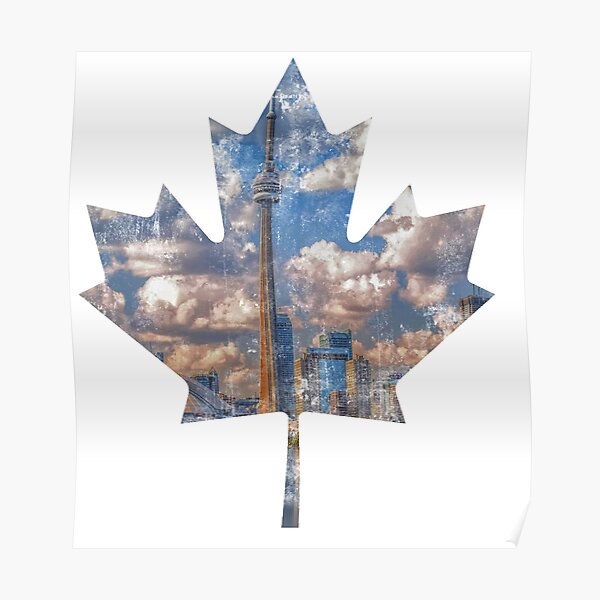Distressed Maple Leaf Toronto Poster