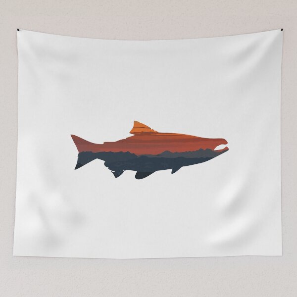Item preview, Salmon Fishing Nature Outdoor Hiking Camping Fisherman designed and sold by WilliamQuinnell.