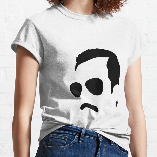 Freddie Mercury Offizielles Raglan-Baseball-T-Shirt mit einfarbigem Blockgesicht Classic T-Shirt