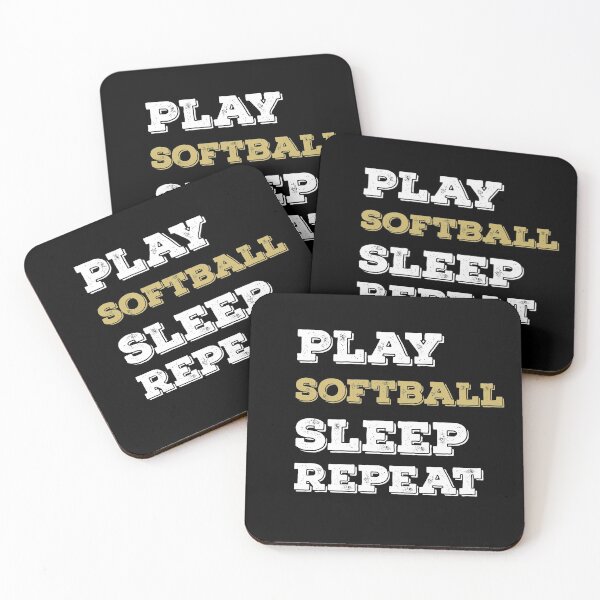 Item preview, Play Softball Sleep Repeat Funny Sports Fan Softball Player designed and sold by ZiesMerch.