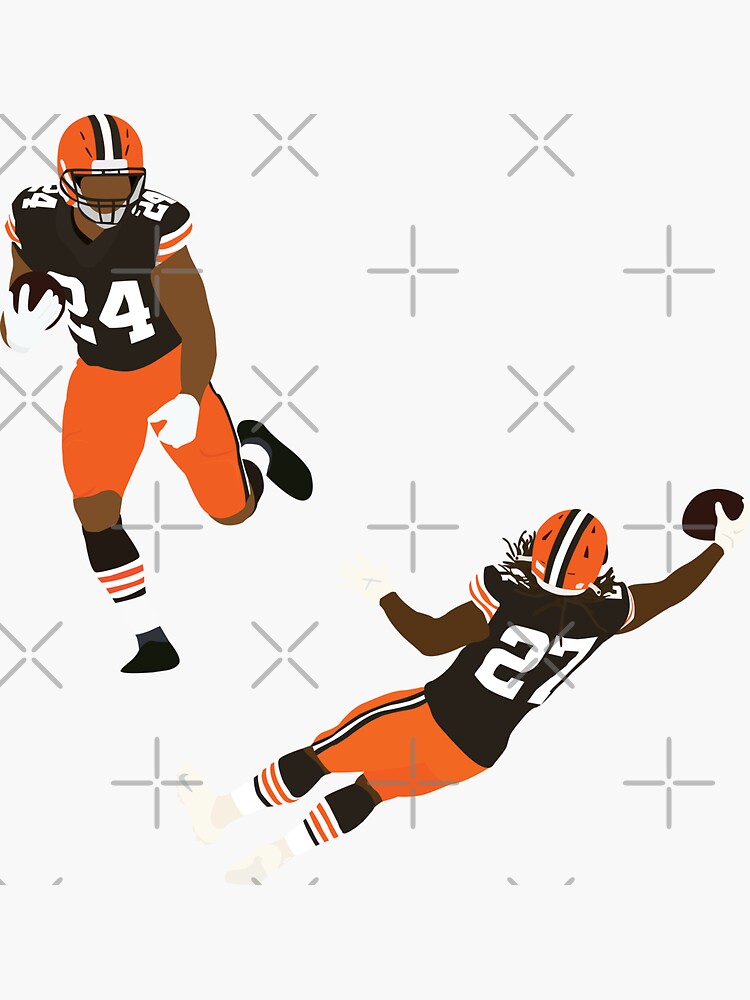 Nick Chubb Football Edit Tapestries Browns - Nick Chubb - Sticker