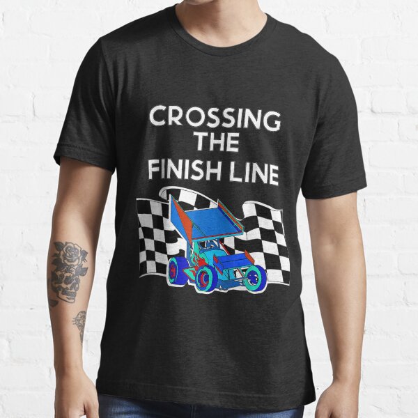 "Crossing Finish Line Graduation Dirt Track Sprint Car Racing" Tshirt