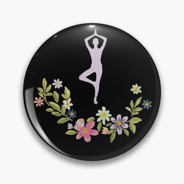 Item preview, Floral Vrikshasana Yoga Pose- Black Edition designed and sold by Megan-Alice.