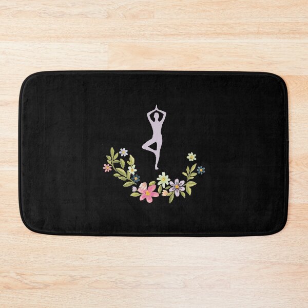 Item preview, Floral Vrikshasana Yoga Pose- Black Edition designed and sold by Megan-Alice.