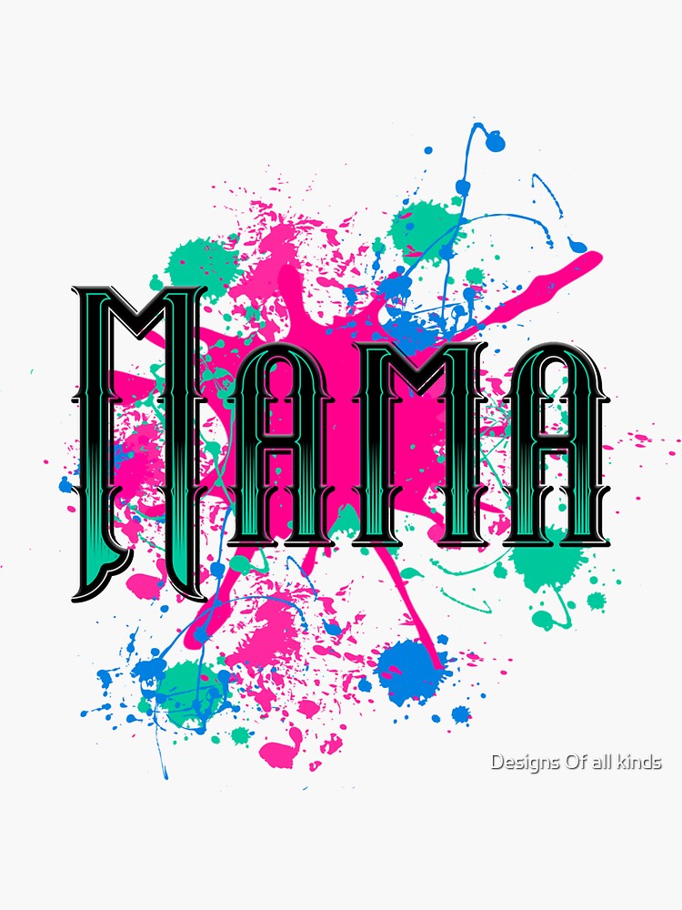 Blue Splatter Mama Decal