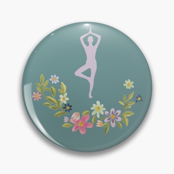 Item preview, Floral Vrikshasana Yoga Pose-Light Teal Edition designed and sold by Megan-Alice.