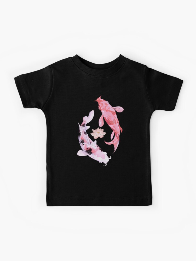 Koi Fish, Pink Lotus Flower, Two Pink Koi Fish, Japanese Koi, Lucky Animal  | Kids T-Shirt