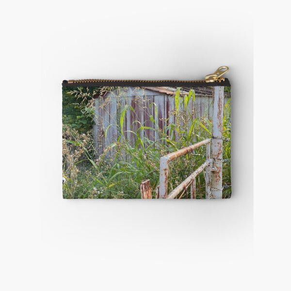Item preview, old rusty metal building and gate designed and sold by Revinished.