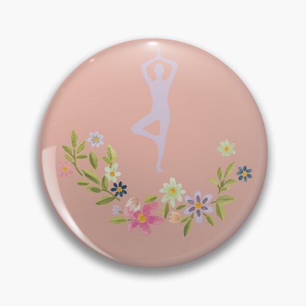Item preview, Floral Vrikshasana Yoga Pose-Light Pink Edition designed and sold by Megan-Alice.