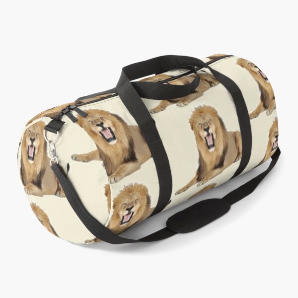 The Lying Lion Roars Showing Its Fangs Duffle Bag