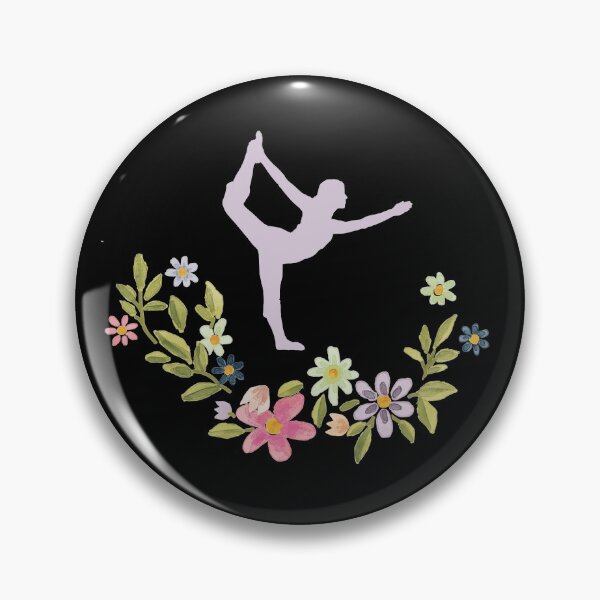 Item preview, Floral Natarajasana Yoga Pose- Black Edition designed and sold by Megan-Alice.