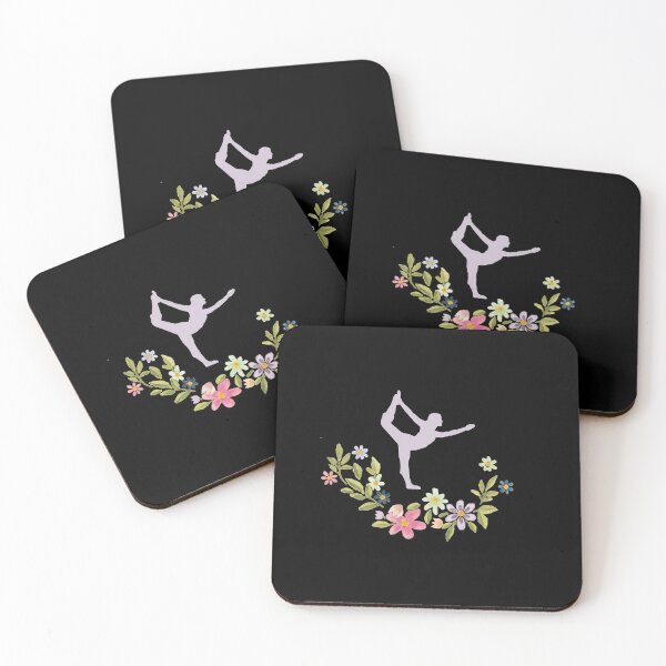 Item preview, Floral Natarajasana Yoga Pose- Black Edition designed and sold by Megan-Alice.