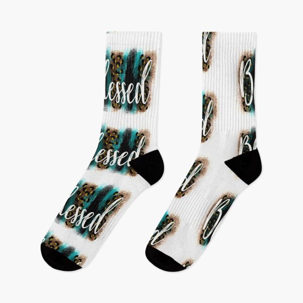 Item preview, “Blessed” black, teal and leopard print - blessed leopard print designed and sold by Designs Of all kinds.