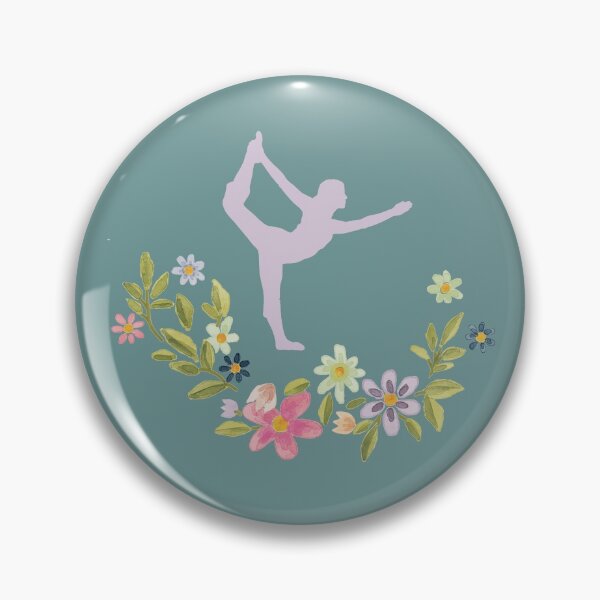 Item preview, Floral Natarajasana Yoga Pose- Light Teal Edition designed and sold by Megan-Alice.