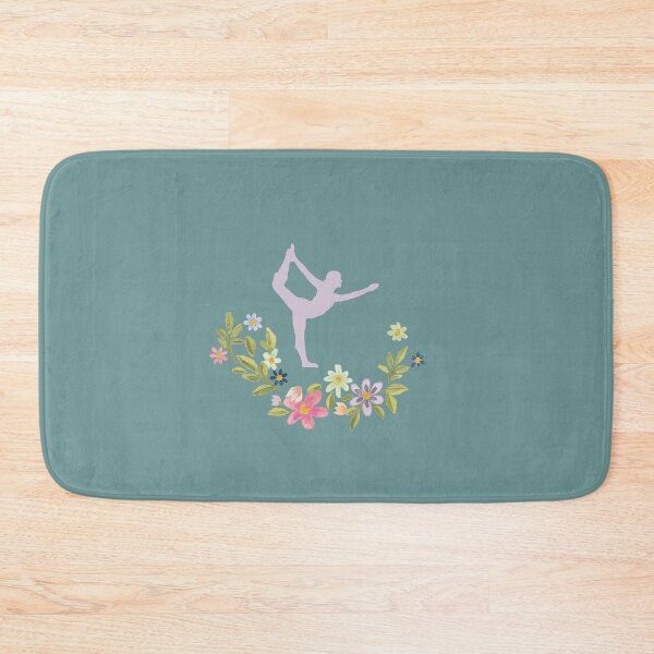 Item preview, Floral Natarajasana Yoga Pose- Light Teal Edition designed and sold by Megan-Alice.